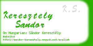 keresztely sandor business card